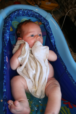 Alice in a baby bath tub