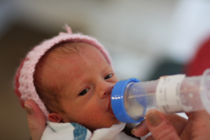 Tips for NICU Parents - One of her first meals