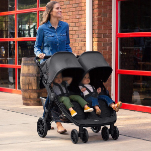 double stroller side by side with infant car seat