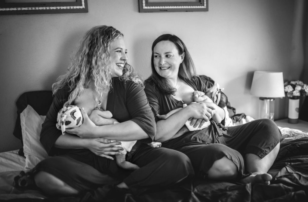 Lesbians Breastfeeding Each Other