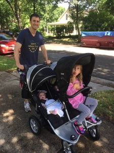 double stroller with third seat attachment