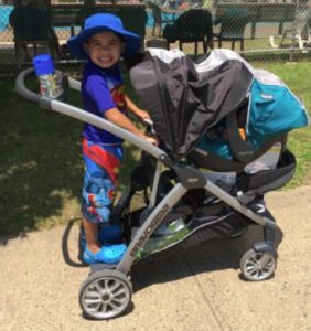 stroller with stand