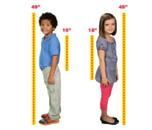 Height vs shoulder height for two different children