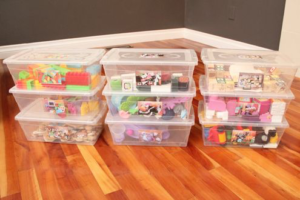Toy Storage Ideas - Small Toys Stored in Clear Boxes