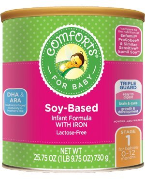 Comforts brand soy-based formula can