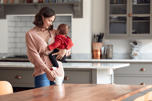 Elvie breast pump mom at home