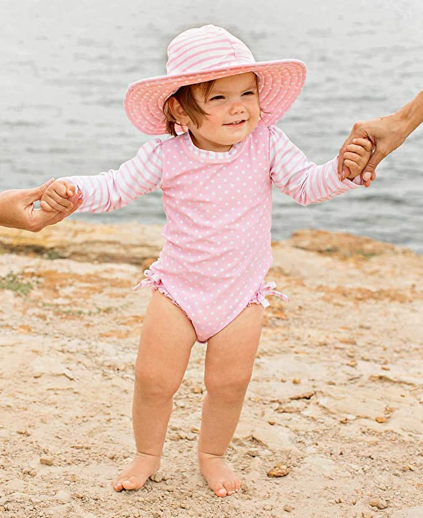 Sun Protection Rash Guard Swimsuit Caps Maylife Baby Kids Girls Boys One Piece Swimwear Long Sleeve UV 50