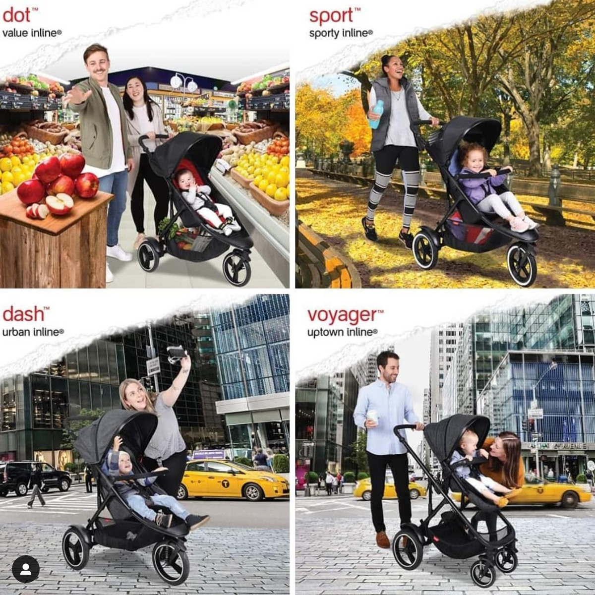 Phil & Ted's Inline Double Strollers are sporty, compact and versatile.