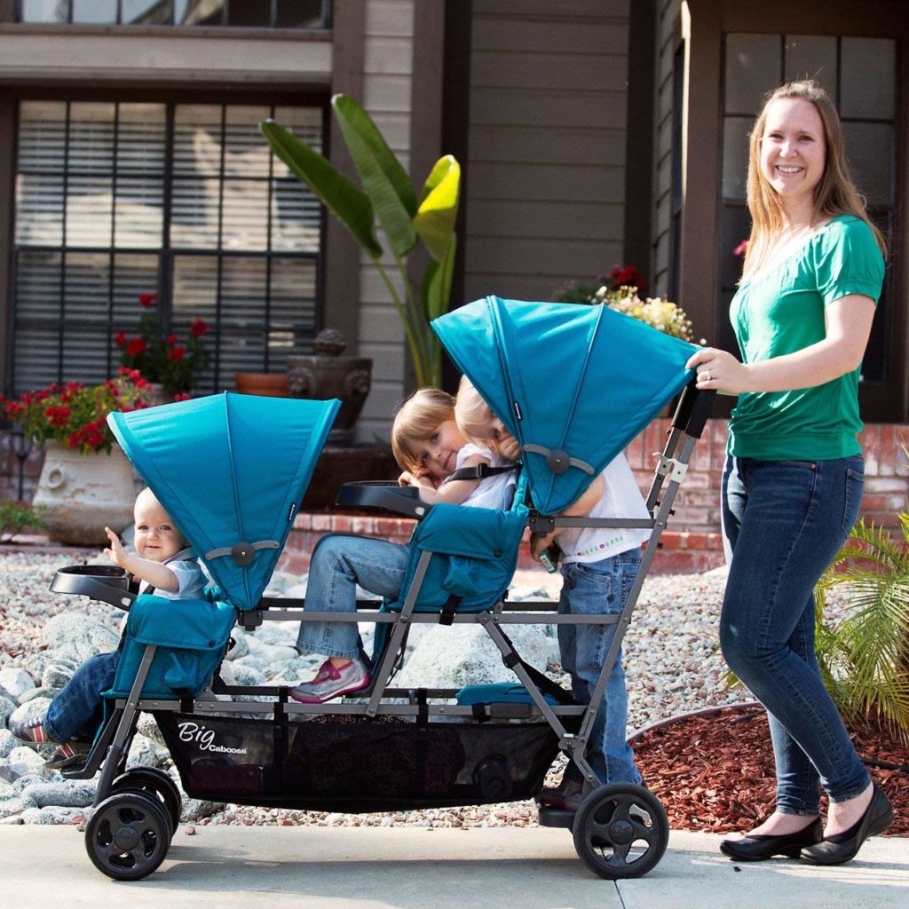 double stroller with stand for third child