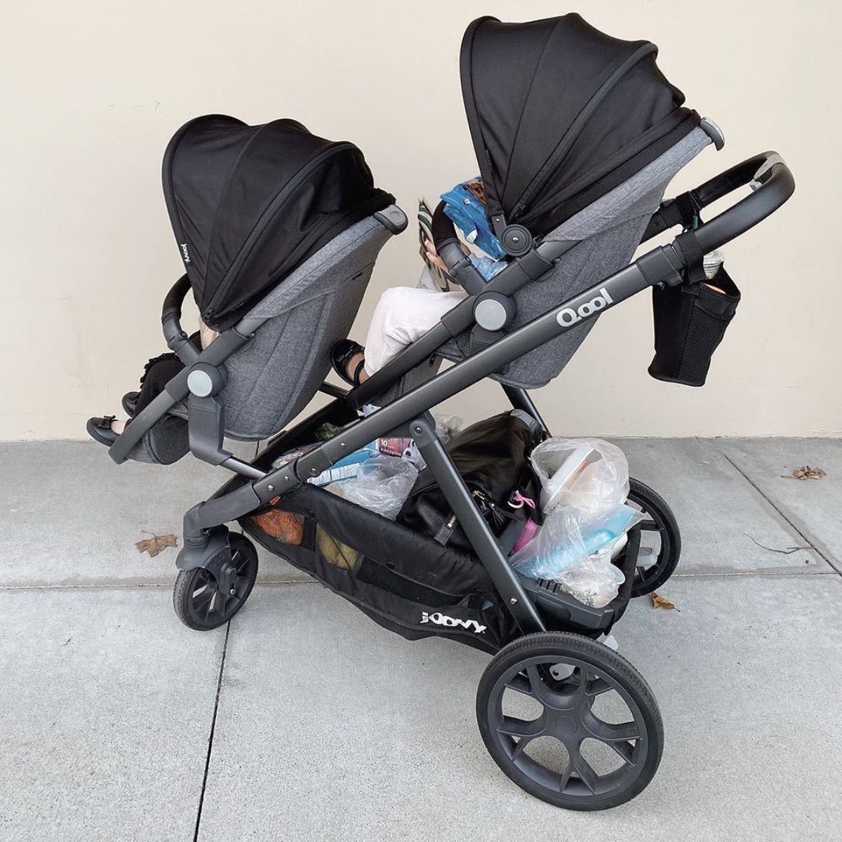 Joovy Qool Stroller Review: perfect for triplets or twins and an older kid.