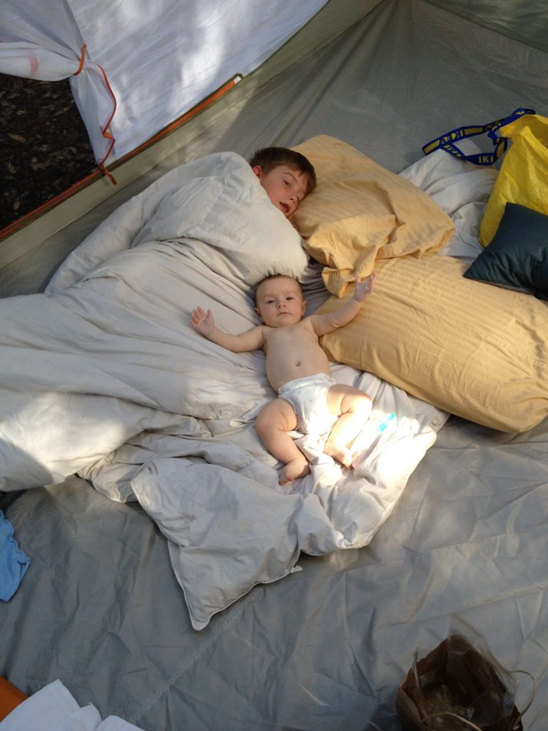 family camping sleep