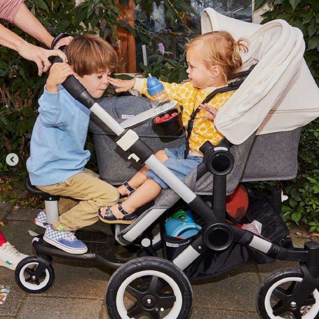 stroller with side basket