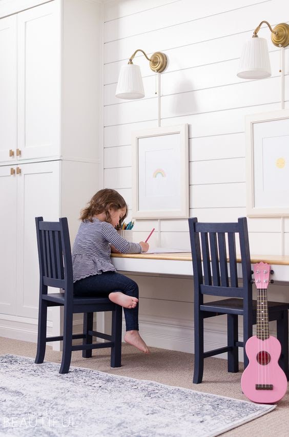 kids furniture - kid working on desk