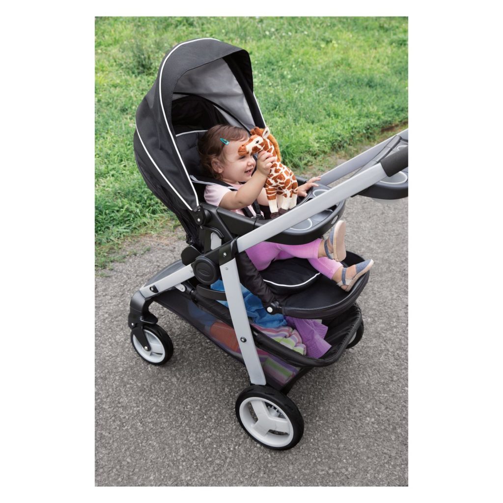 Graco Modes Pramette Travel System, Includes Baby Stroller with True Pram  Mode, Reversible Seat, One Hand Fold, Extra Storage, Child Tray and  SnugRide