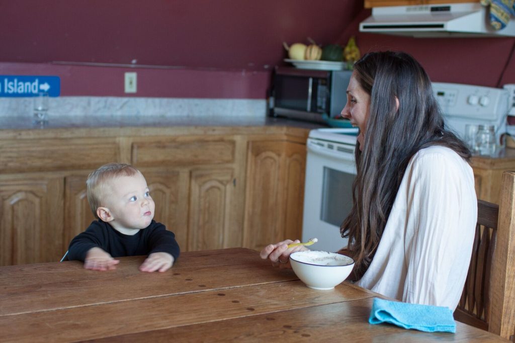 feeding homemade baby food