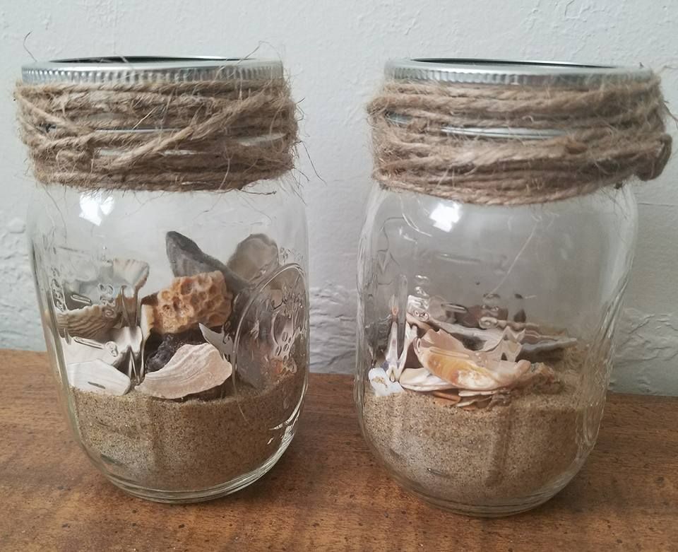 summer decor beach mason jars