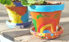 summer decor painted flower pots