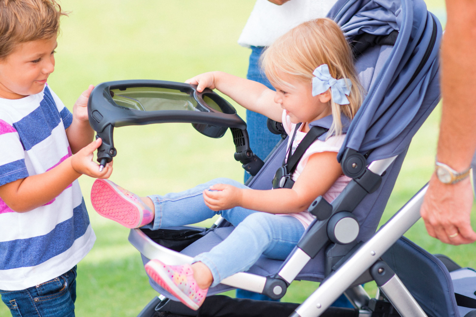 Joovy Qool Stroller Review perfect for triplets or twins and an older kid.