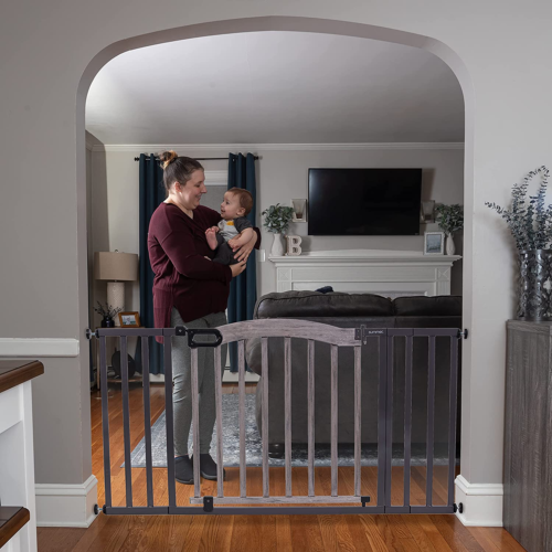  Summer Infant Extra Tall & Wide Safety Pet and Baby Gate,  29.5-53 Wide, 38 Tall, Pressure or Hardware Mounted, Install on Wall or  Banister in Doorway or Stairway, Auto Close Walk-Thru