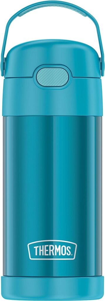 Thermos Kids Plastic Water Bottle with Spout, Rainbows, 16 Fluid Ounces