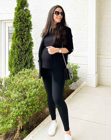 Black Leggings 4 Ways: Maternity Outfit Ideas for Fall - Lovely Lucky Life